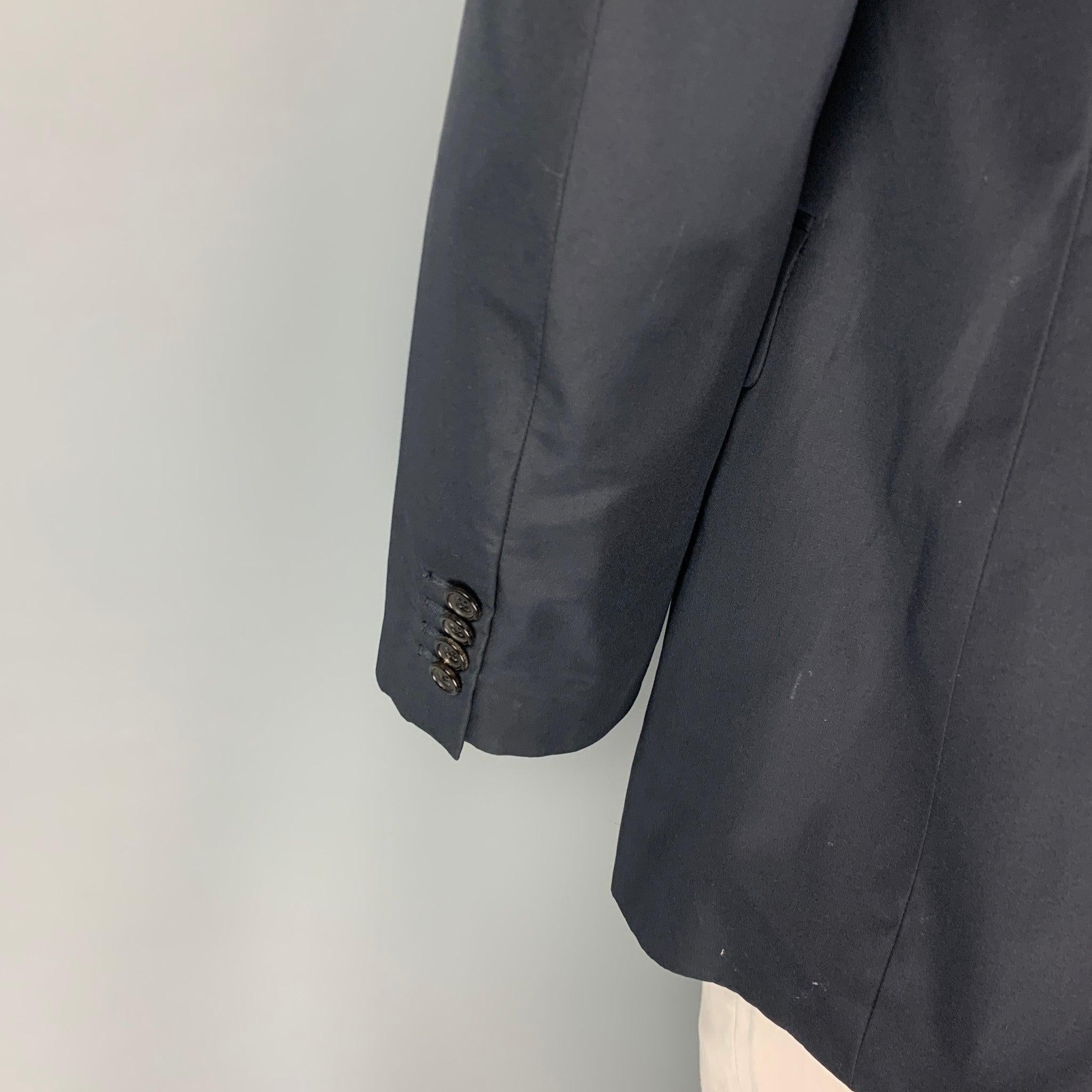 Men's PRADA Size 42 Regular Black Silk Single Breasted Sport Coat For Sale