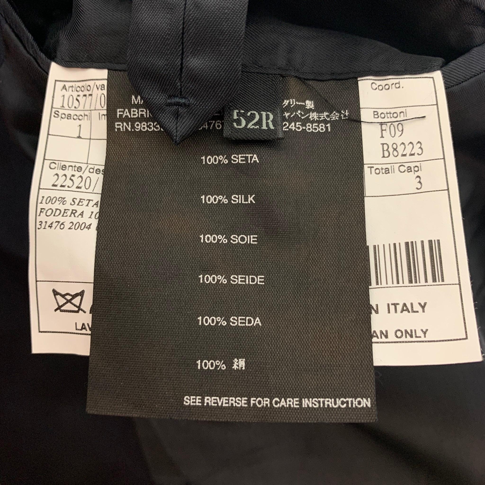 PRADA Size 42 Regular Black Silk Single Breasted Sport Coat For Sale 1