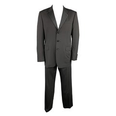 PRADA Size 44 Black Wool Notch Lapel Tuxedo