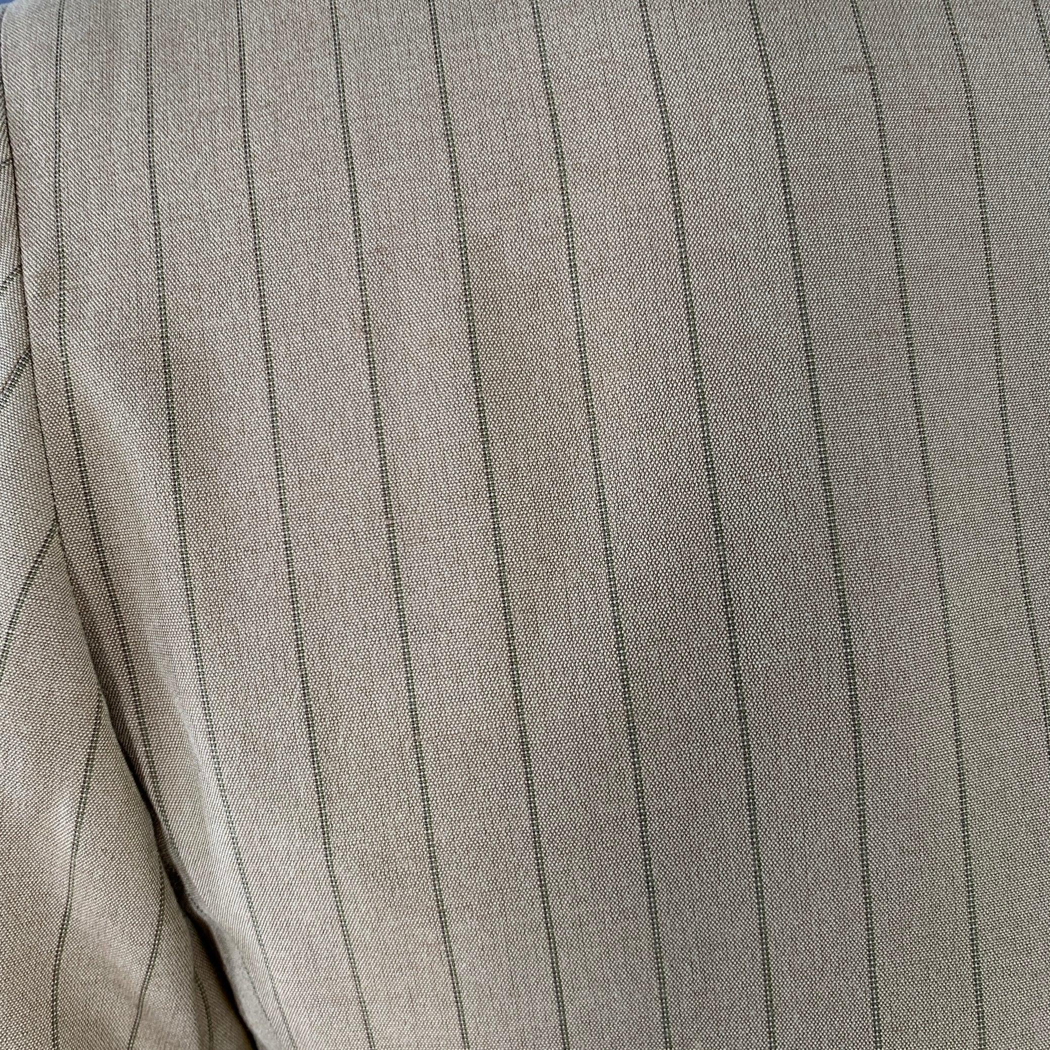 PRADA Size 44 Regular Tan Brown Pinstripe Viscose Linen Sport Coat For Sale 6