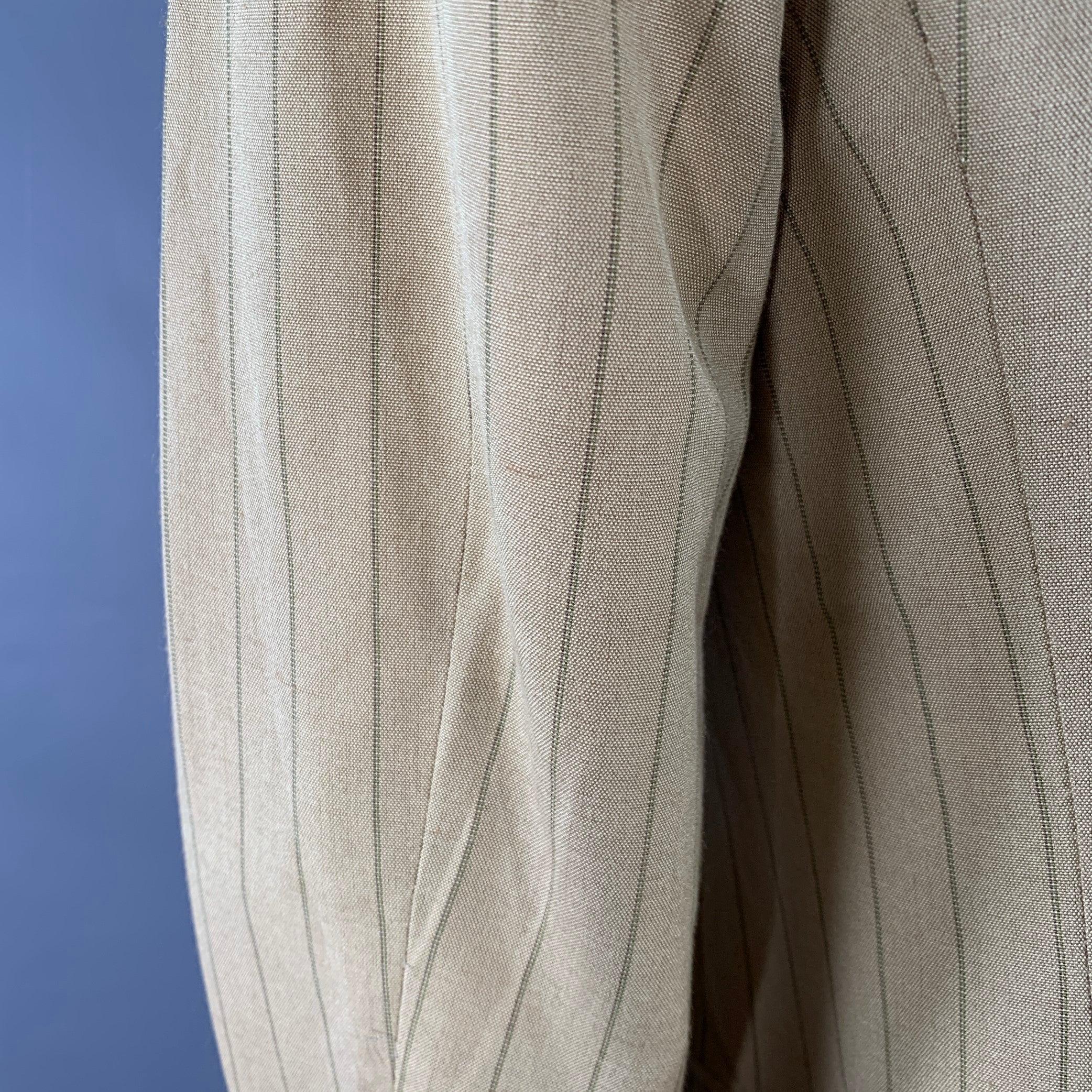 PRADA Size 44 Regular Tan Brown Pinstripe Viscose Linen Sport Coat For Sale 5