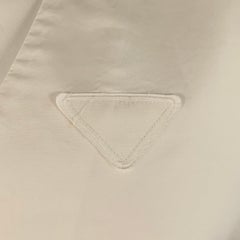 PRADA Size 44 White Cotton Logo Hidden Buttons Vest