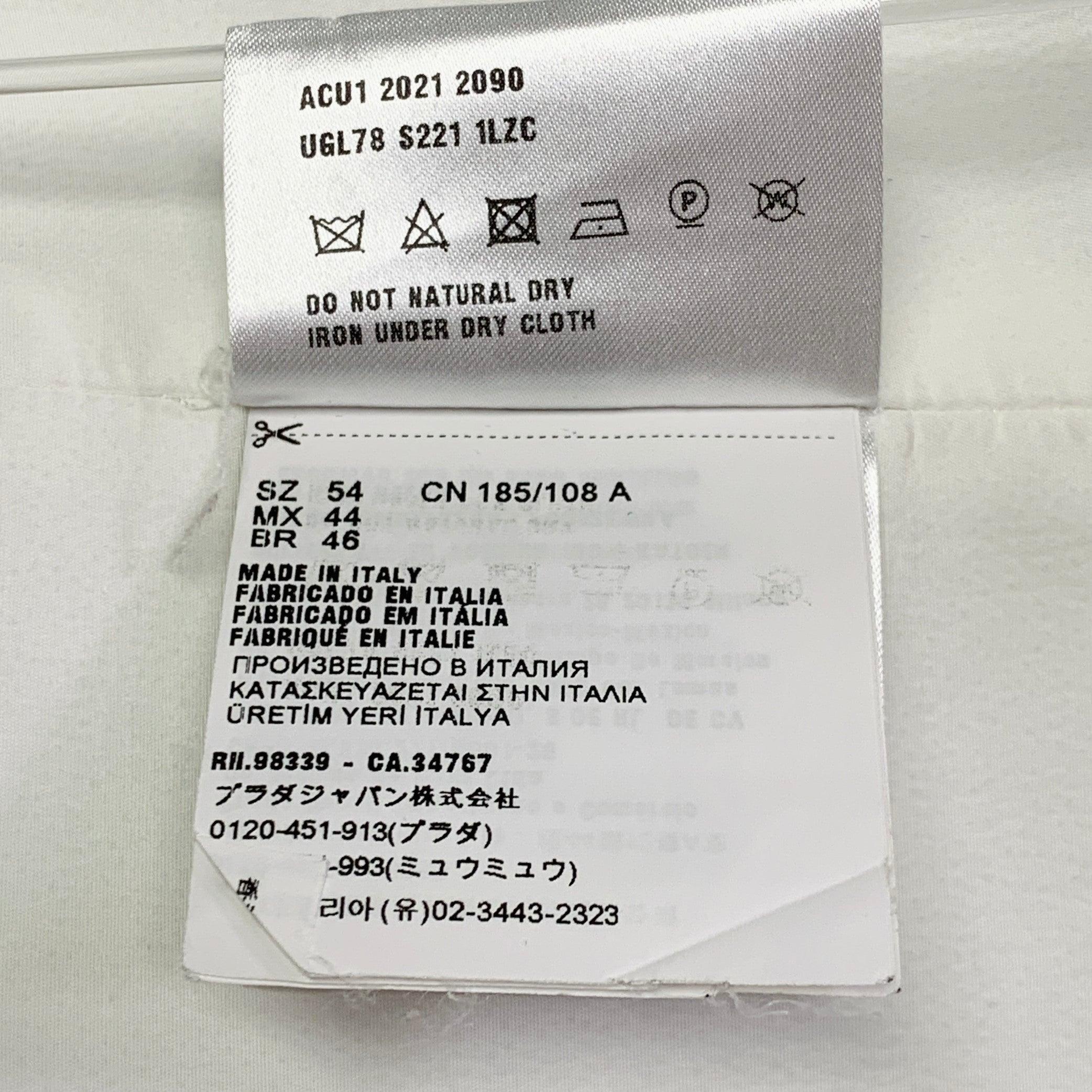 PRADA Size 44 White Cotton Logo Hidden Buttons Vest For Sale 4