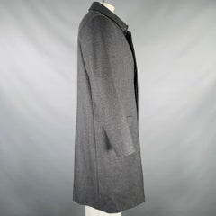PRADA Size 46 Grey Wool Hidden Buttons Coat