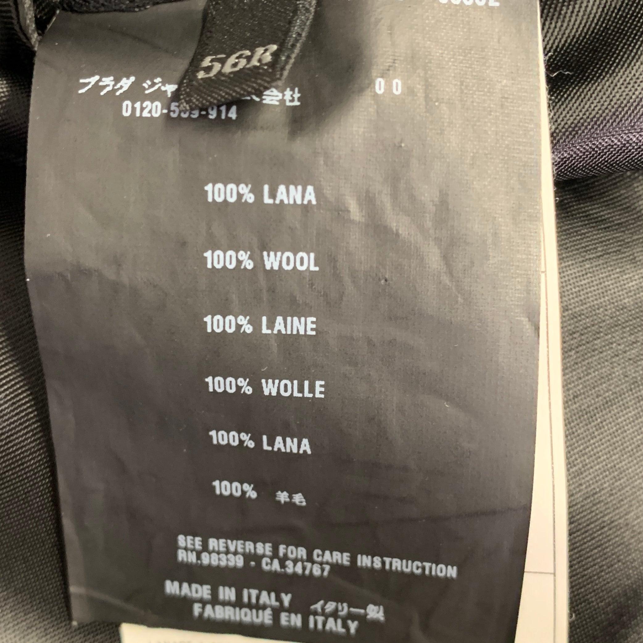 PRADA Size 46 Grey Wool Hidden Buttons Coat In Excellent Condition For Sale In San Francisco, CA