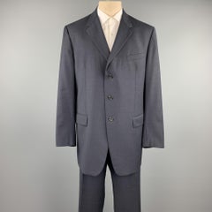 PRADA Size 48 Long Navy Wool Notch Lapel Suit