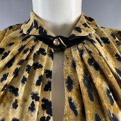 PRADA Size 6 Beige Black Viscose Abstract Drape-shoulder Long Dress