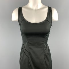 PRADA Size 6 Black Cotton Blend Taffeta Sport Tank Sheath Dress