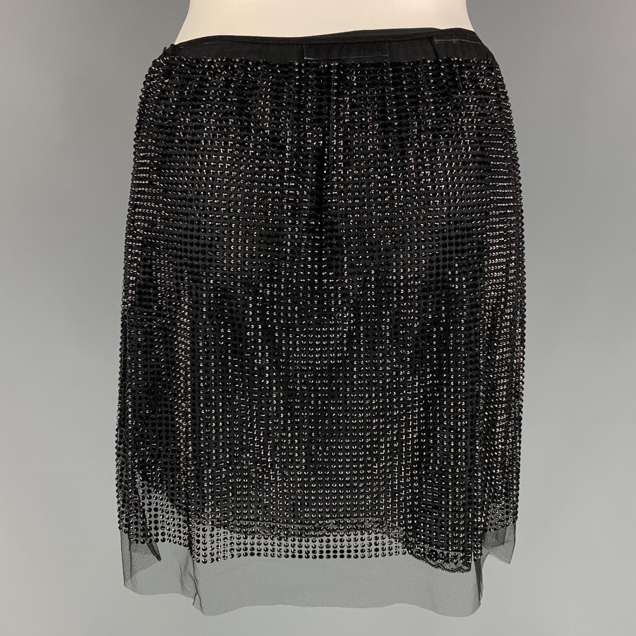prada mini skirt crystal
