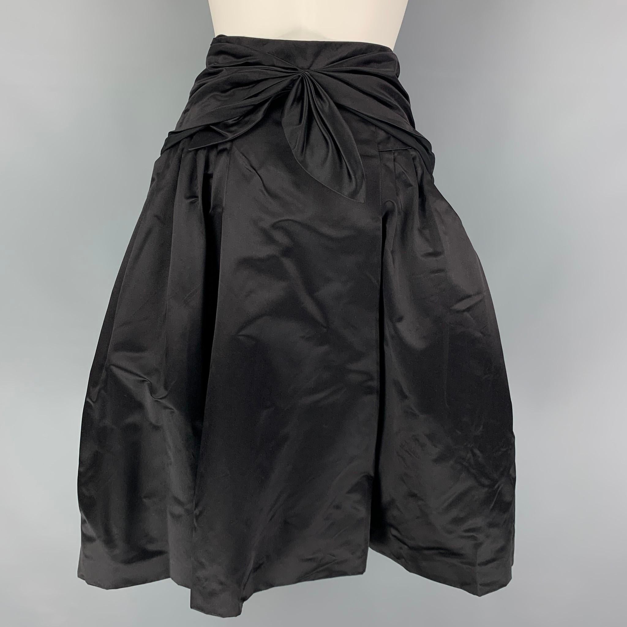 PRADA Size 6 Black Silk A-Line Skirt In Good Condition In San Francisco, CA