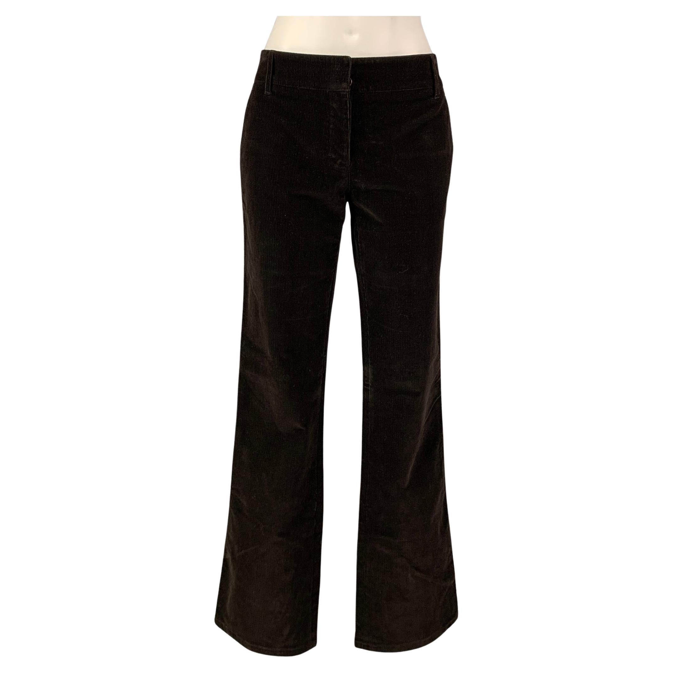 PRADA Size 6 Brown Corduroy Flat Front Casual Pants