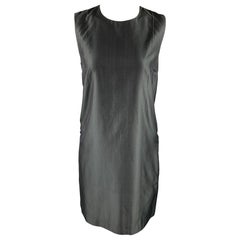 PRADA Size 6 Gray Silk Sleeveless Shift Dress