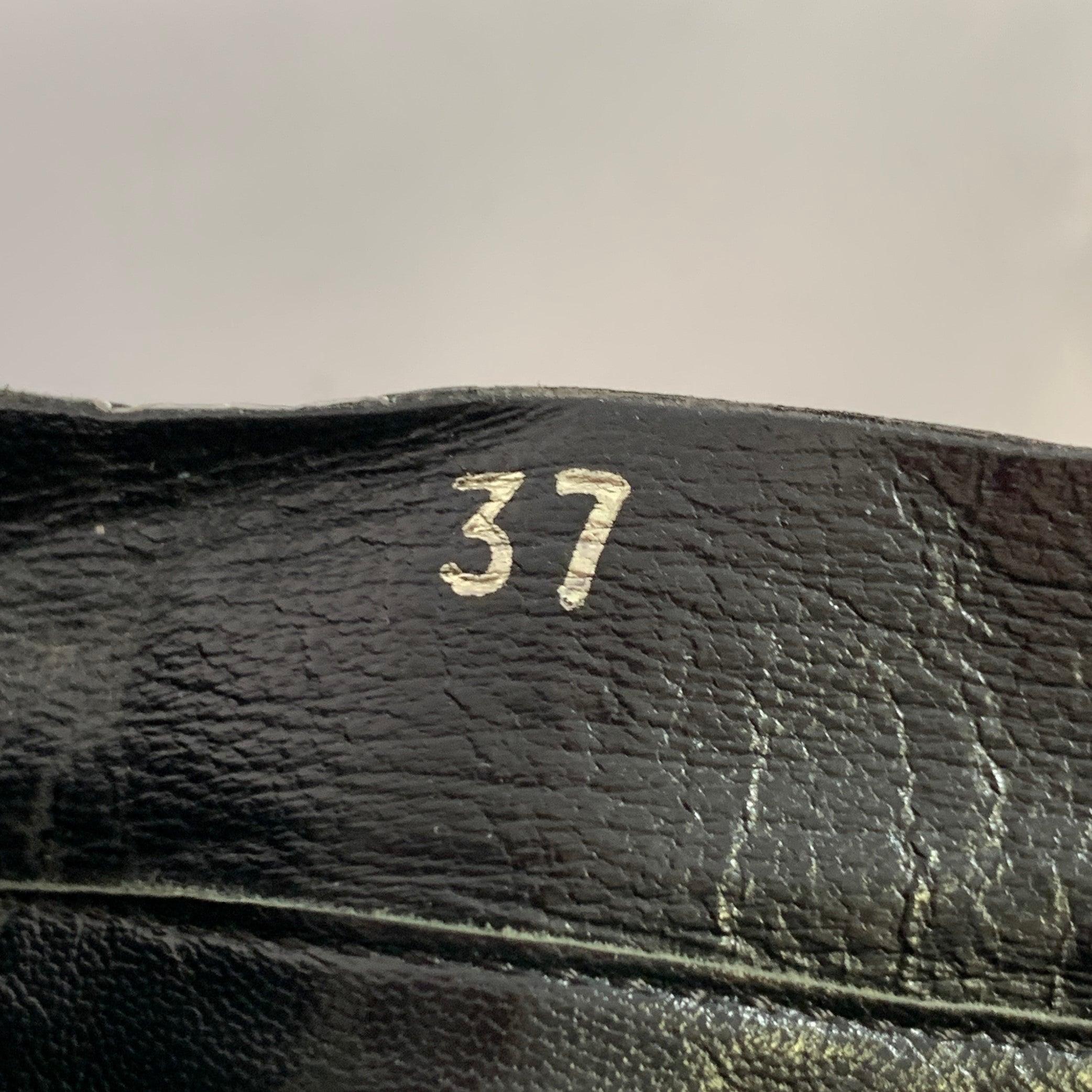 PRADA Size 7 Black Leather Kitten Heel Side Zipper Belted Ankle Boots For Sale 4