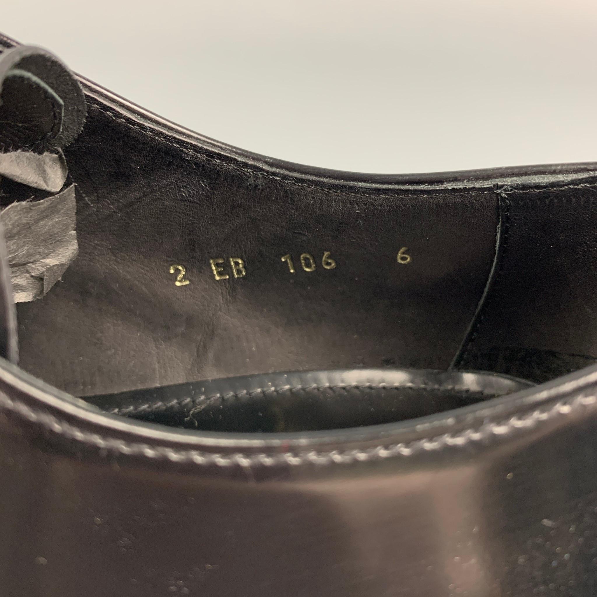 Men's PRADA Size 7 Black Patent Leather Oxford Lace Up Shoes