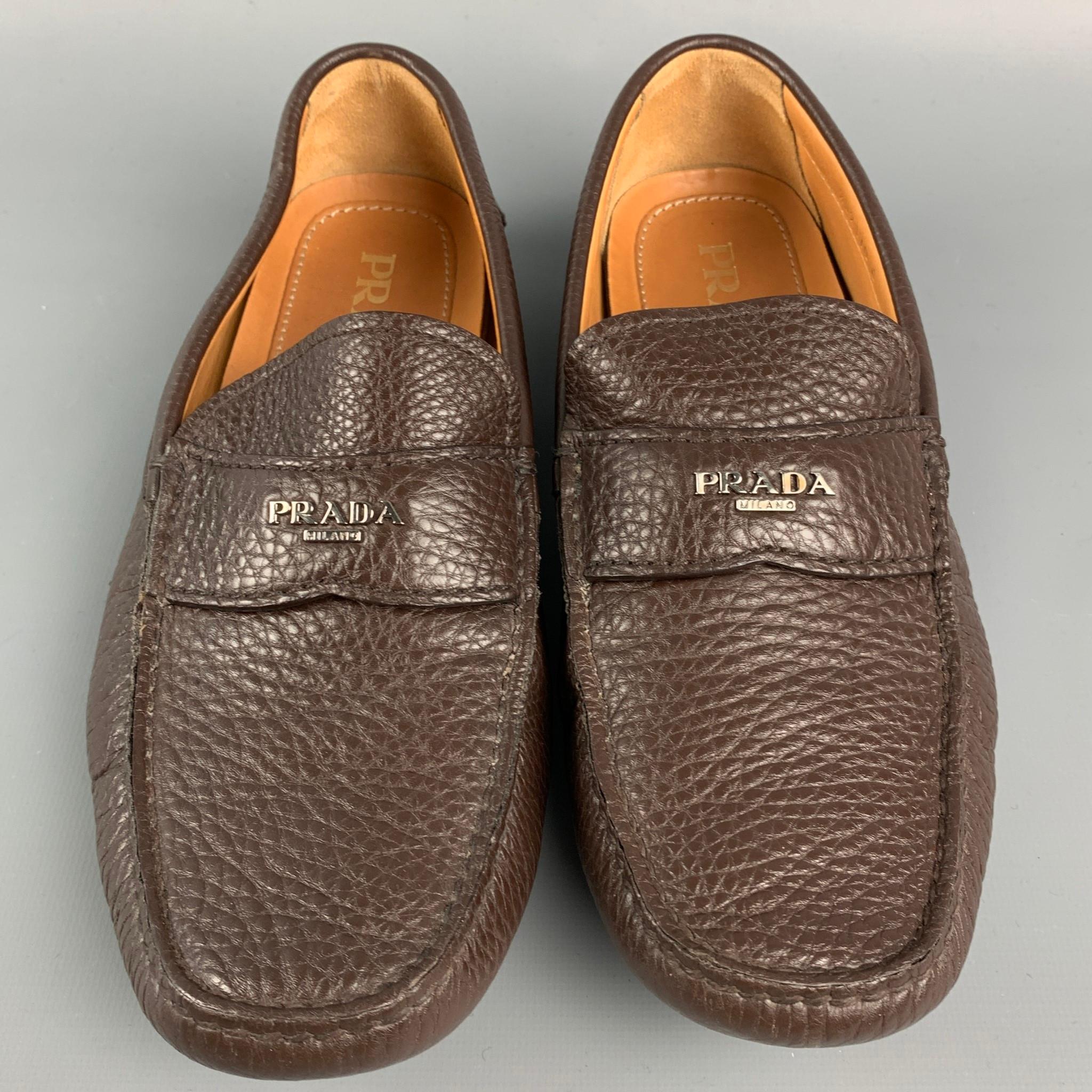 brown prada loafer