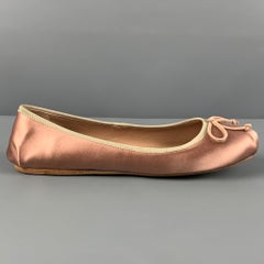 PRADA Size 7 Champagne Silk Ballerina Donna Flats