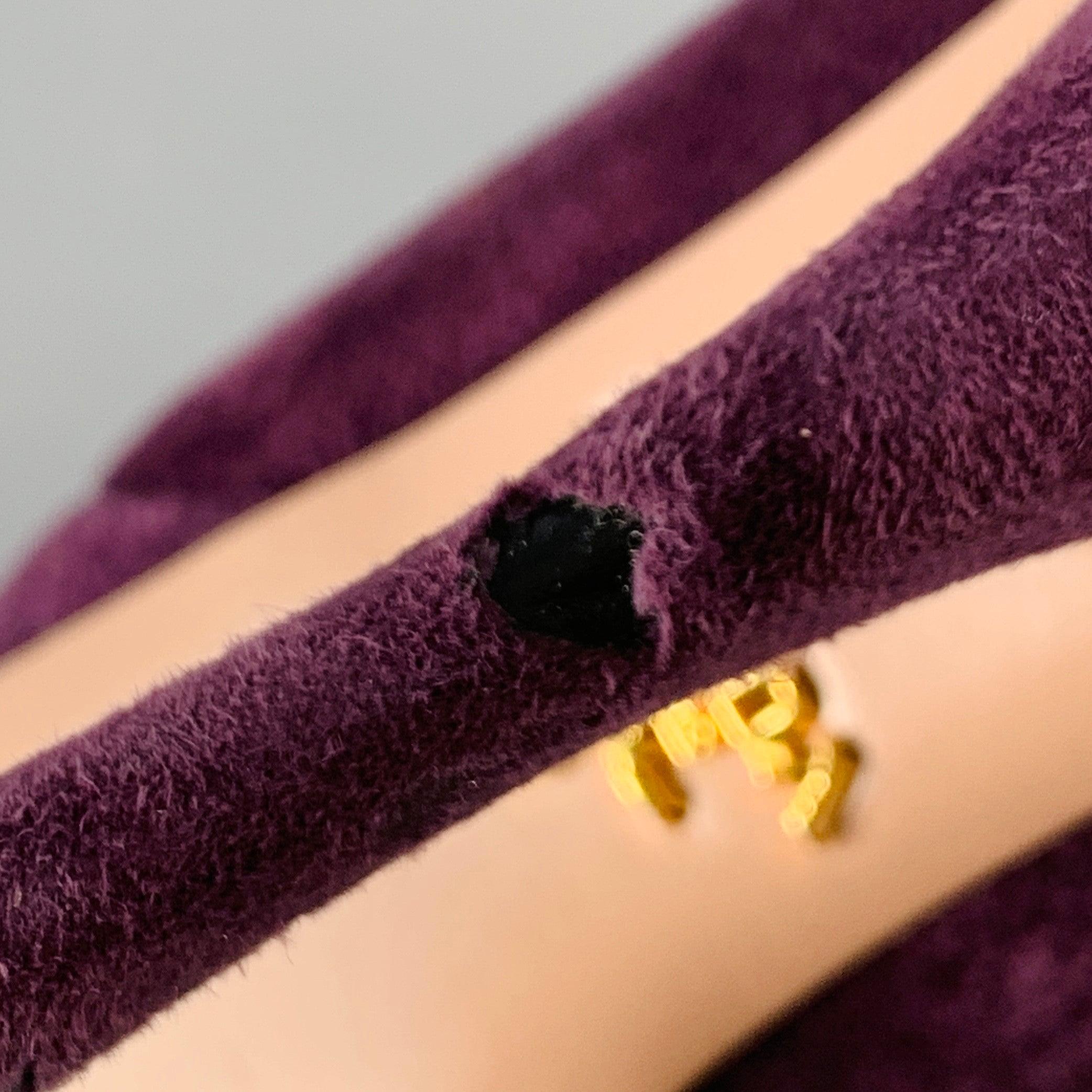 PRADA Sandali ritagliati in pelle scamosciata viola prugna misura 7 in vendita 5