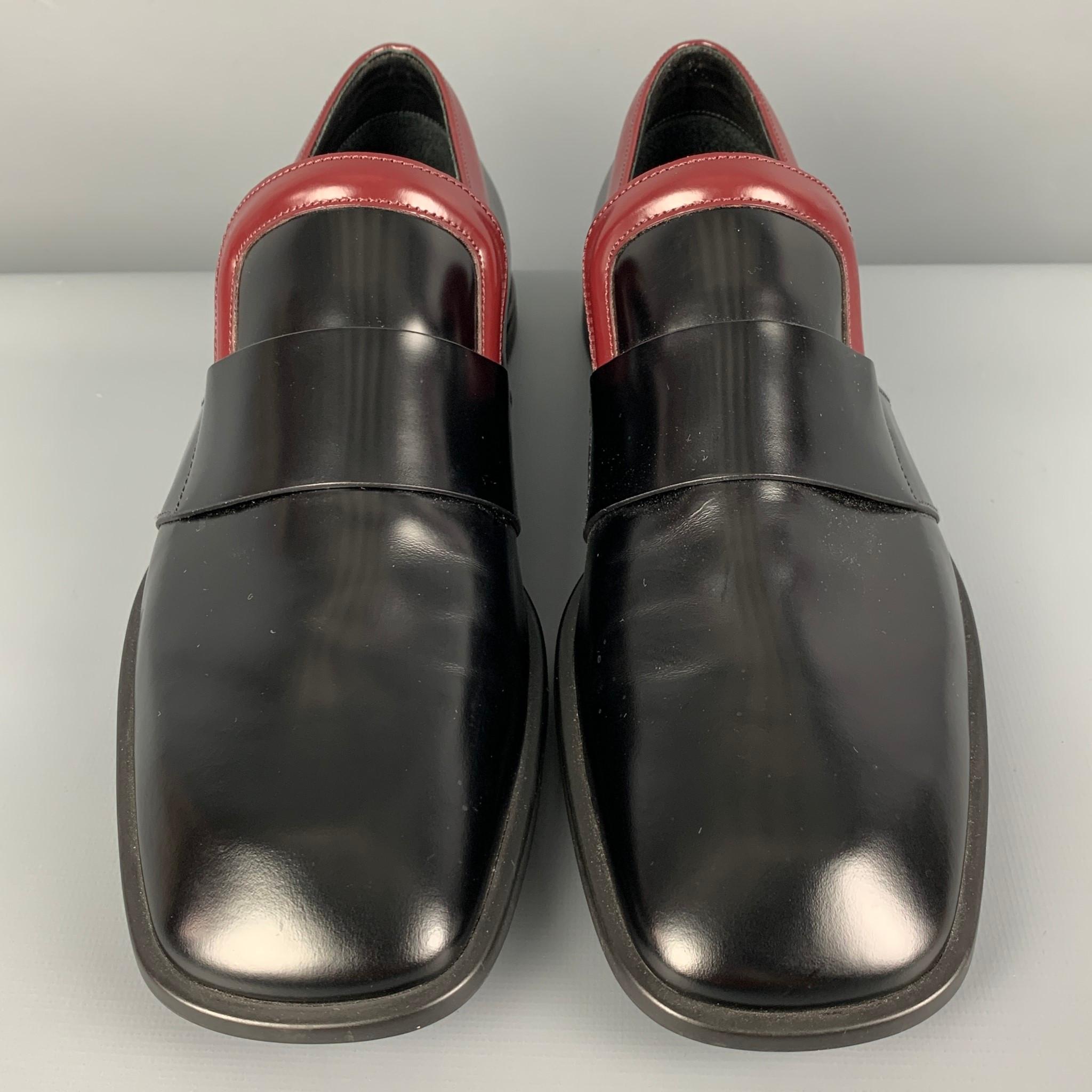prada chocolate brushed leather loafers