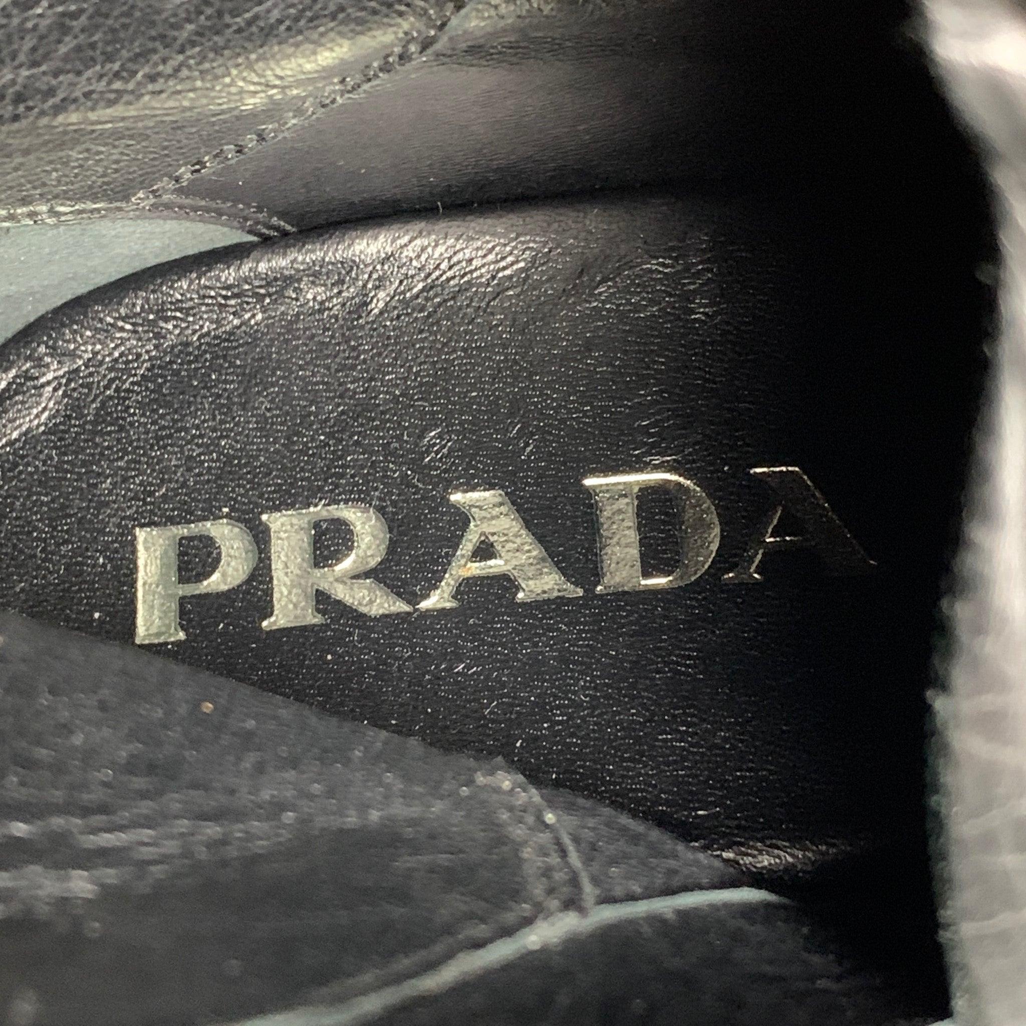 PRADA Size 7.5 Black Flat Boots For Sale 1