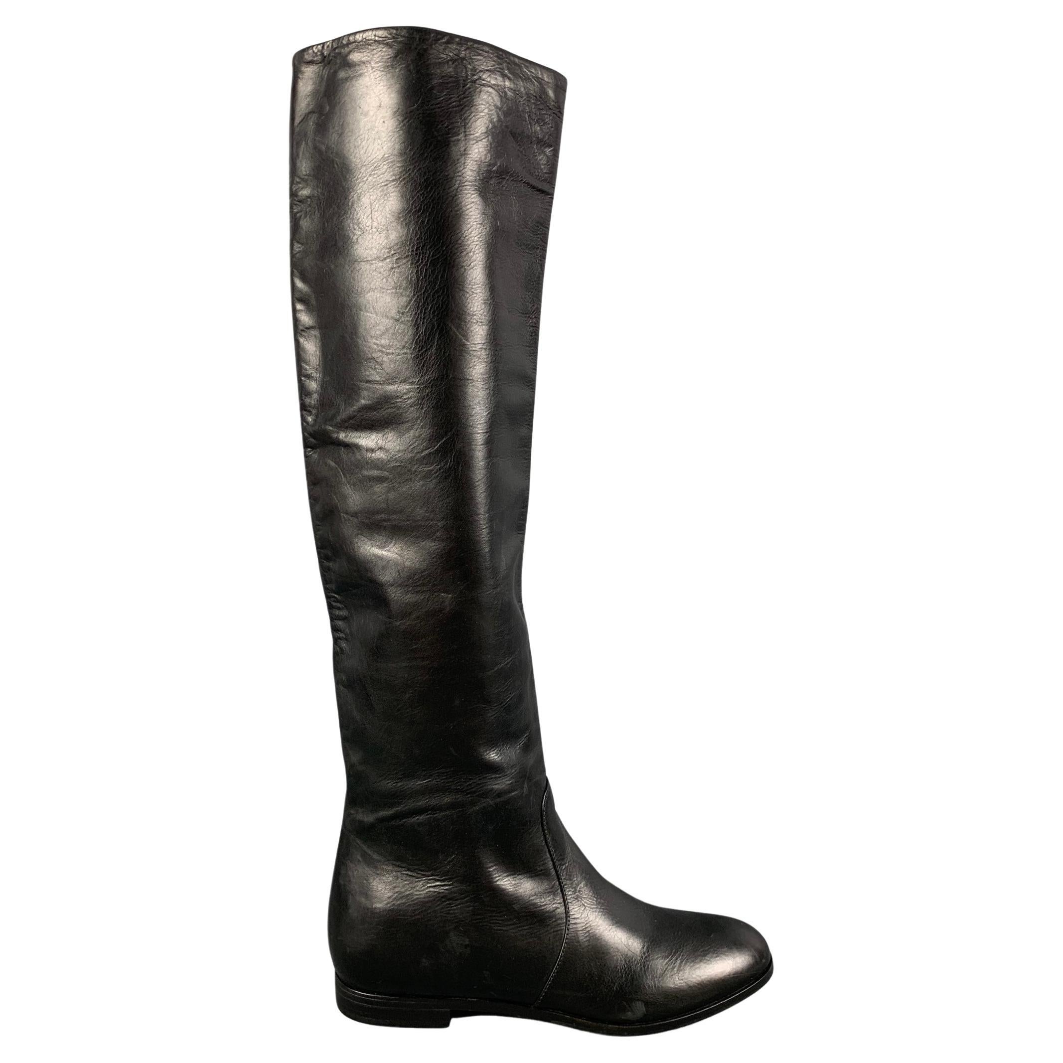 PRADA Size 7.5 Black Flat Boots