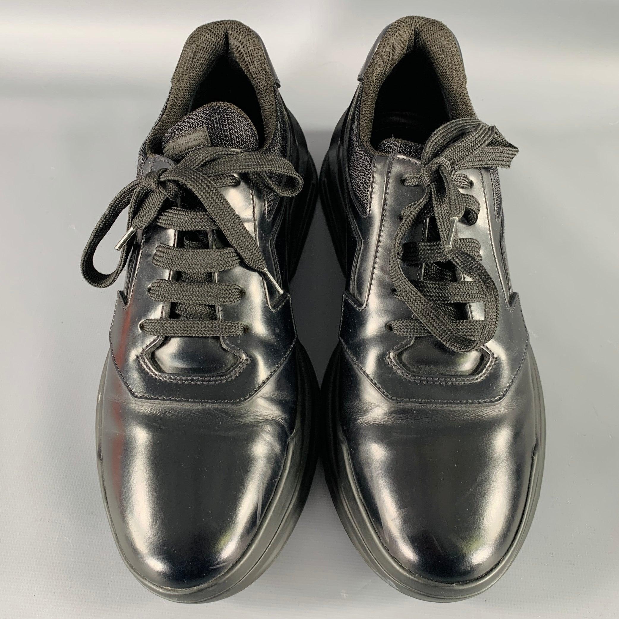 PRADA Talla 7.5 Zapatillas de cuero negro de malla en Excelente estado para la venta en San Francisco, CA