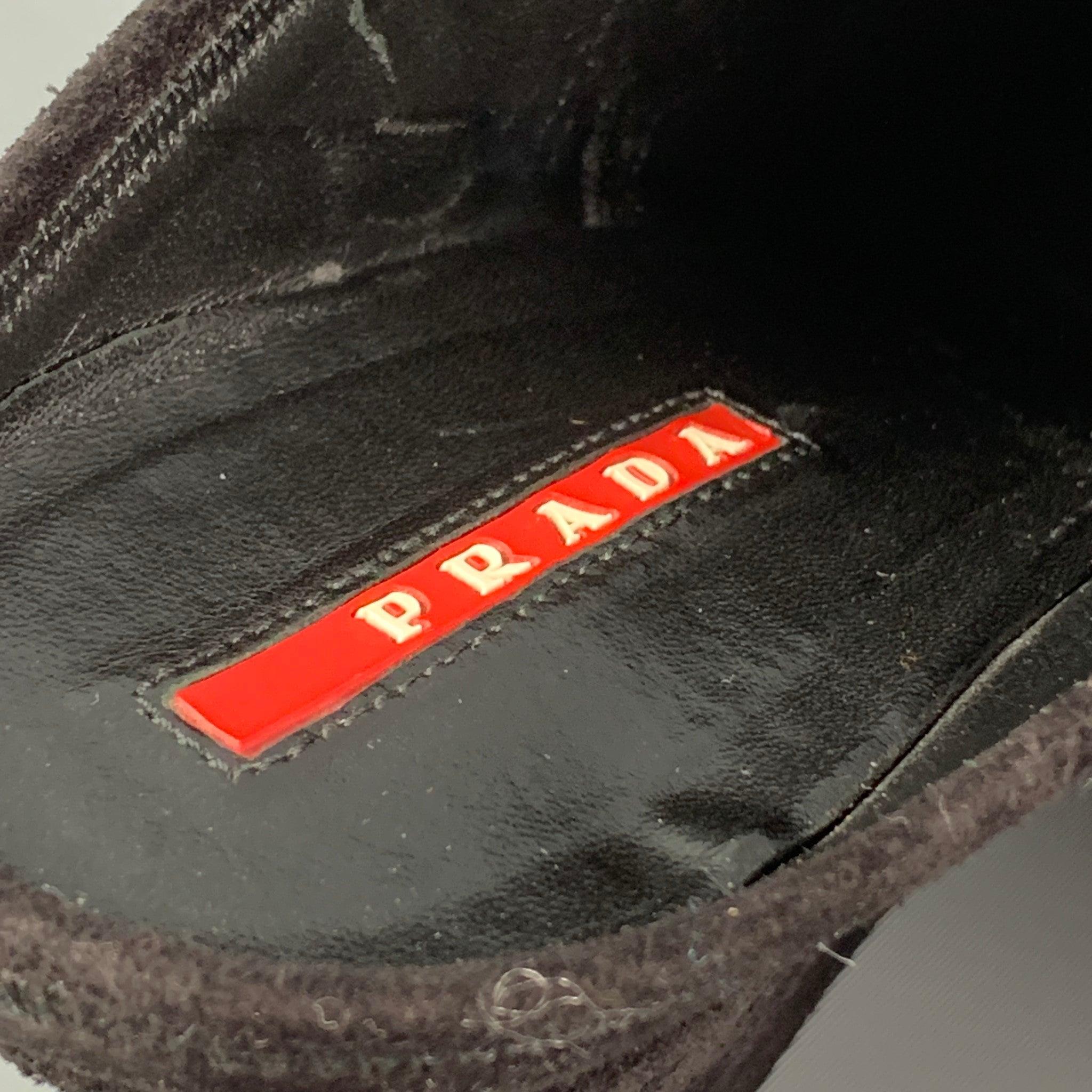 PRADA Size 7.5 Black Suede Slip On Boots 3