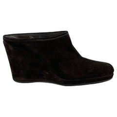 PRADA Size 7.5 Black Suede Slip On Boots
