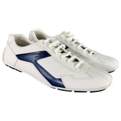 PRADA Size 7.5 -Monte Carlo- White Navy Color Block Sneakers