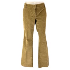 PRADA Size 8 Beige Cotton Blend Flat Front Casual Pants