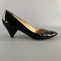 PRADA Size 8 Black Patent Leather 11312B Patent Pointed Toe Pumps
