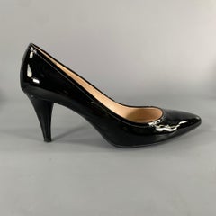 PRADA Size 8 Black Patent Leather Shiny Patent Pumps