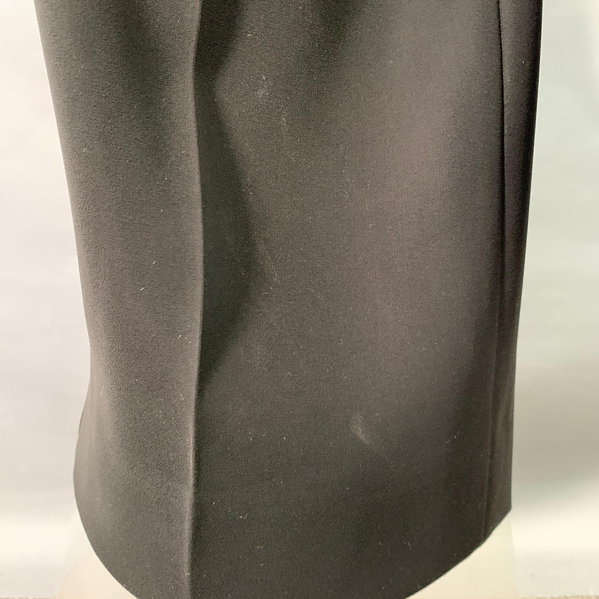 PRADA Taglia 8 - Pantalone dritto in poliestere nero con cerniera laterale In condizioni buone in vendita a San Francisco, CA