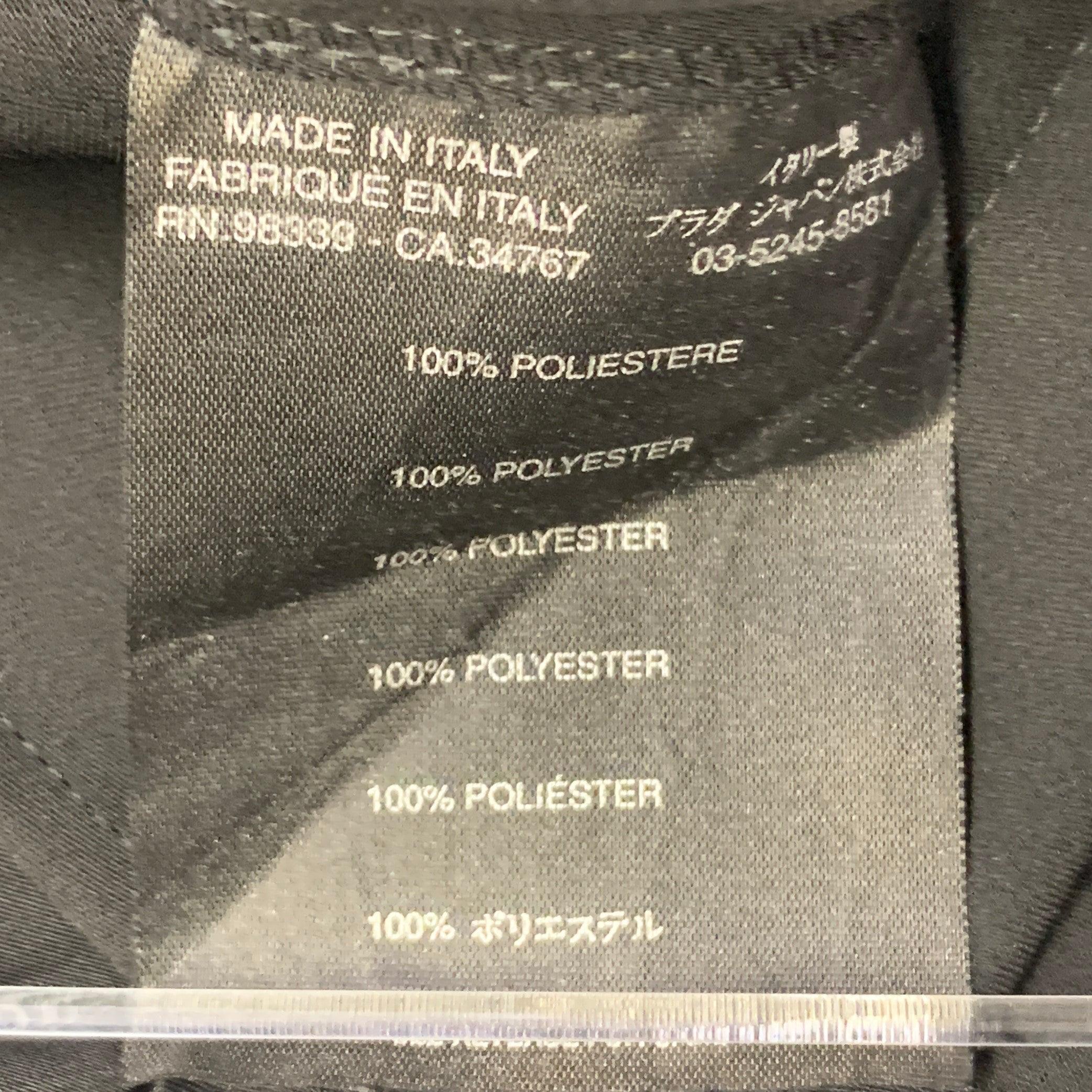 PRADA Taglia 8 - Pantalone dritto in poliestere nero con cerniera laterale in vendita 1