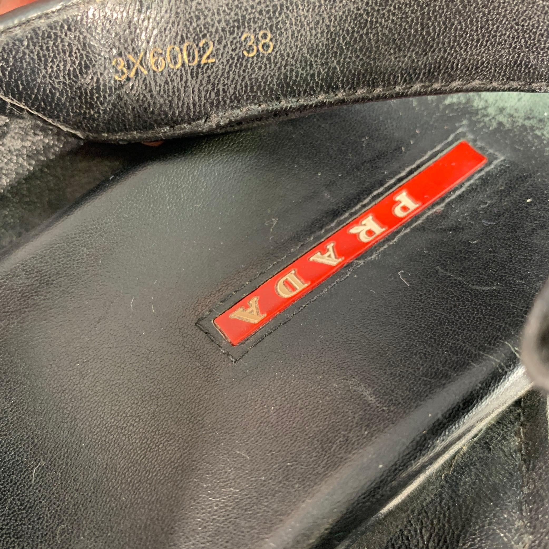 PRADA Size 8 Black Strappy Sandals For Sale 3
