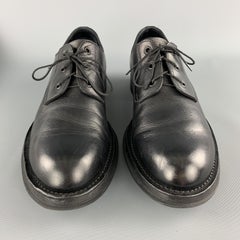 PRADA Size 9 Black Leather Lace Up Derby Dress Shoes