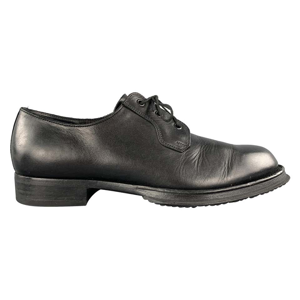 PRADA Size 9 Black Leather Lace Up Derby Dress Shoes at 1stDibs | prada ...