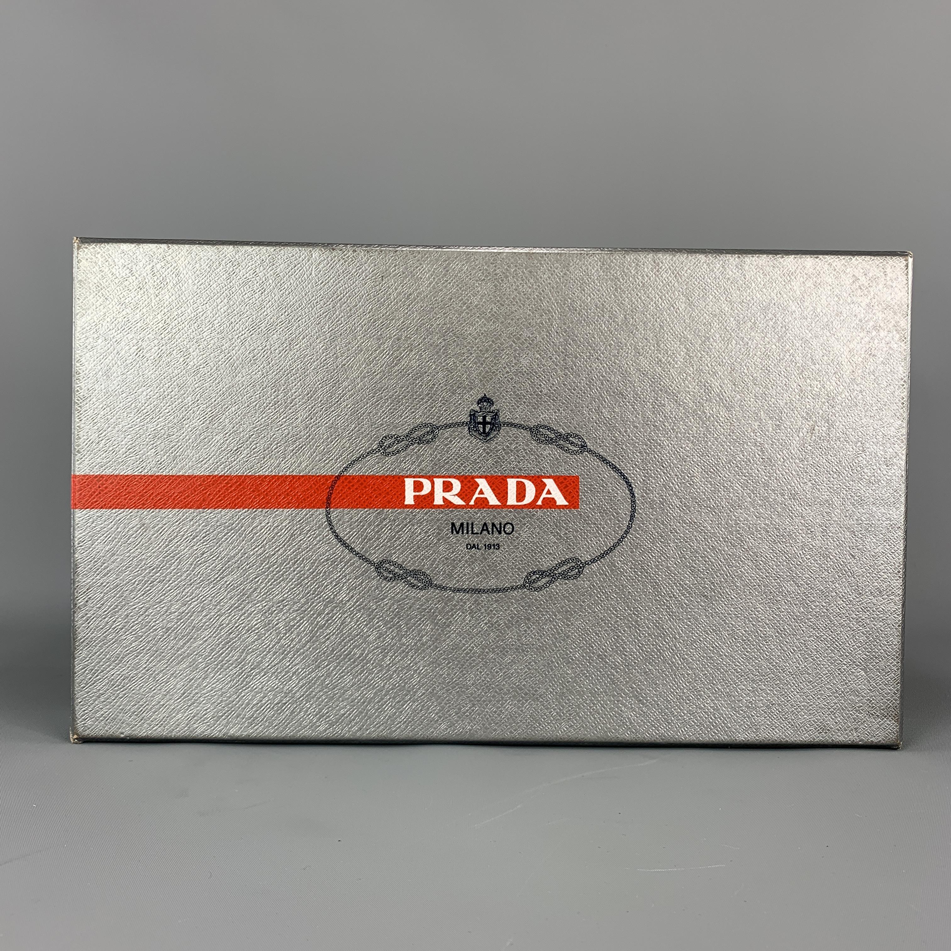 PRADA Size 9 Black Patent Leather Enamel Logo Strap Loafers 5
