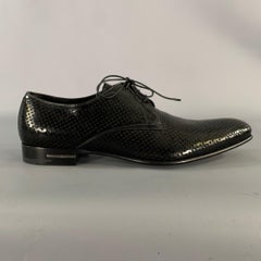 PRADA Size 9 Black Perforated Leather Lace Up Lace Up Shoes