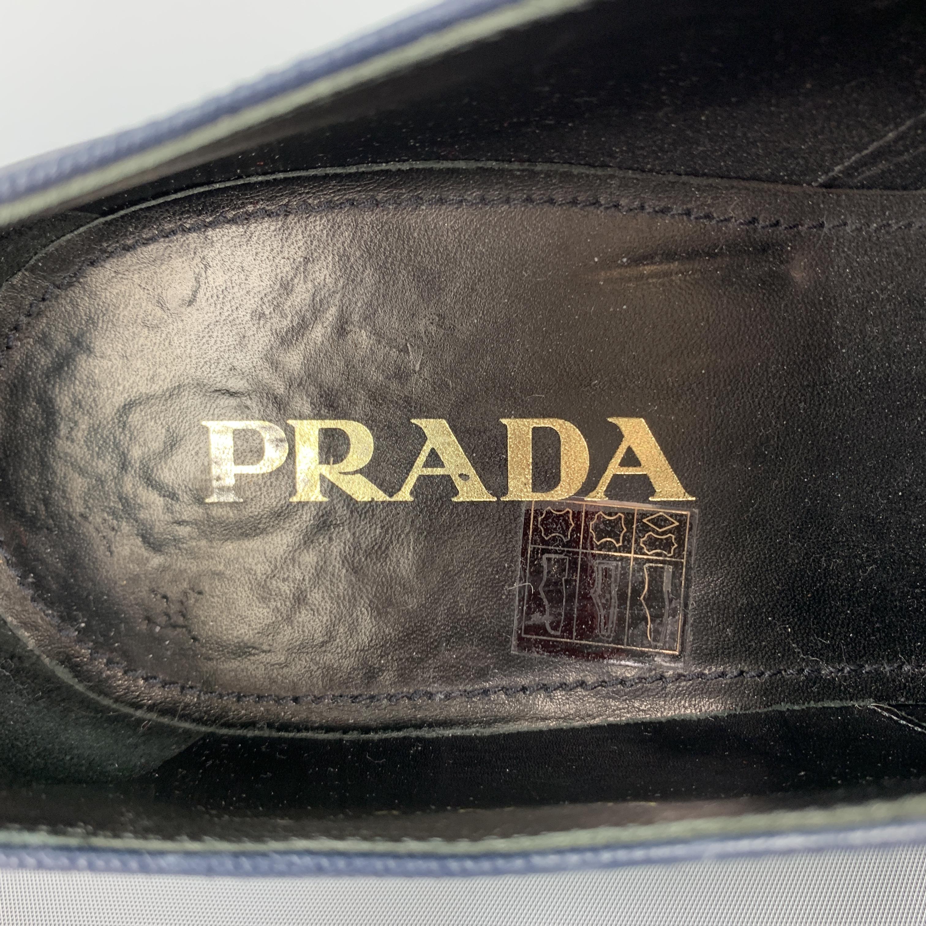 Men's PRADA Size 9 Navy Saffiano Leather Dress Shoes