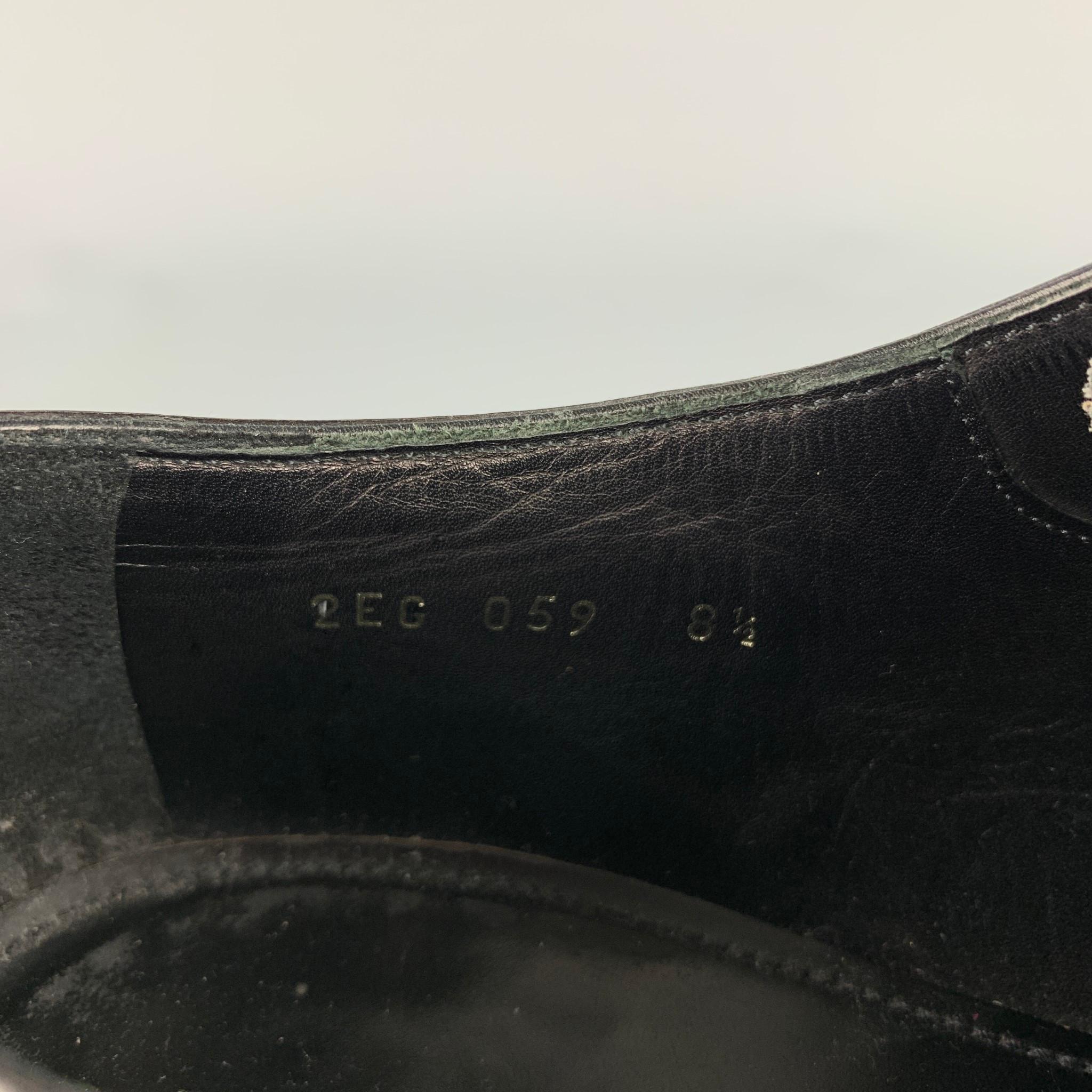 PRADA Size 9.5 Black Leather Lace Up Dress Shoes In Good Condition In San Francisco, CA