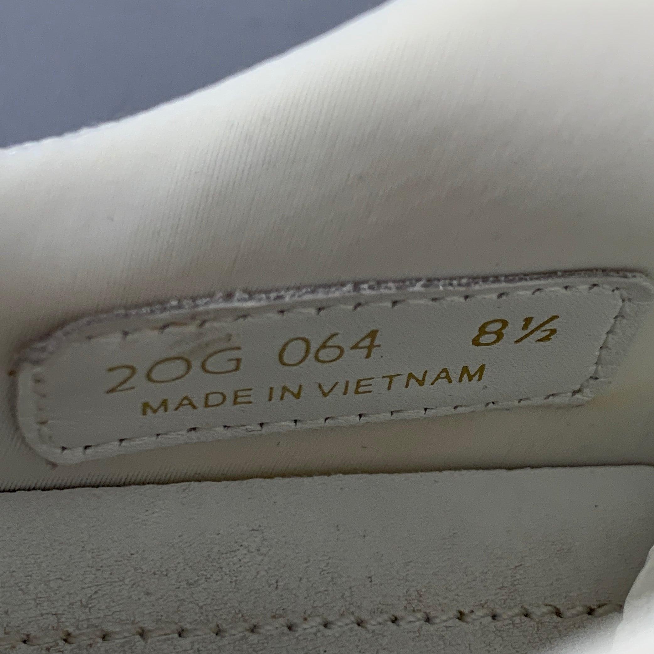 PRADA Size 9.5 White Black Mesh Rubber Hook Loop Sneakers For Sale 3