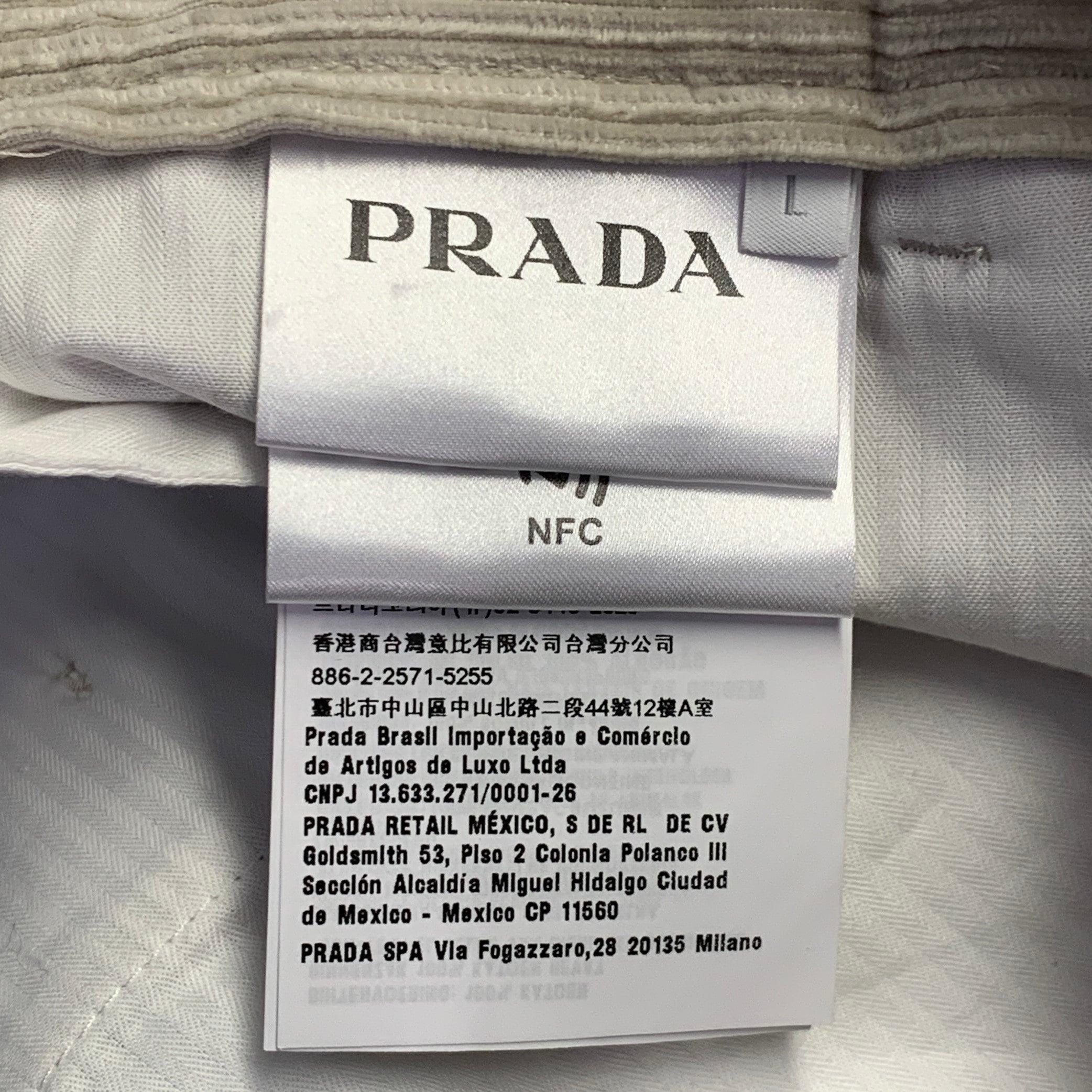 PRADA Size L Beige Stone Pinwale Corduroy Cotton Cargo Casual Pants For Sale 2