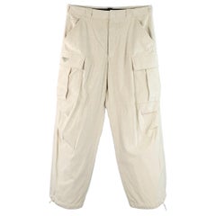 PRADA Size L Beige Stone Pinwale Corduroy Cotton Cargo Casual Pants