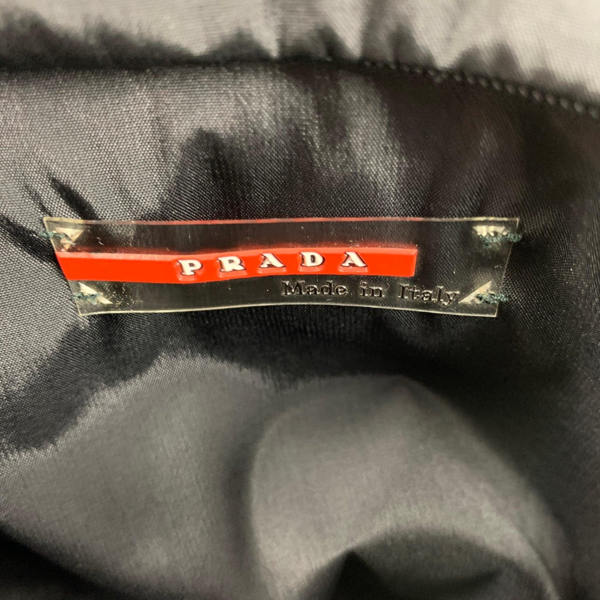 PRADA Size L Black Mixed Fabricd Zip Up Reversible Jacket 6