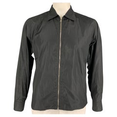 PRADA Size L Black Nylon Windbreaker Zip-Up Jacket
