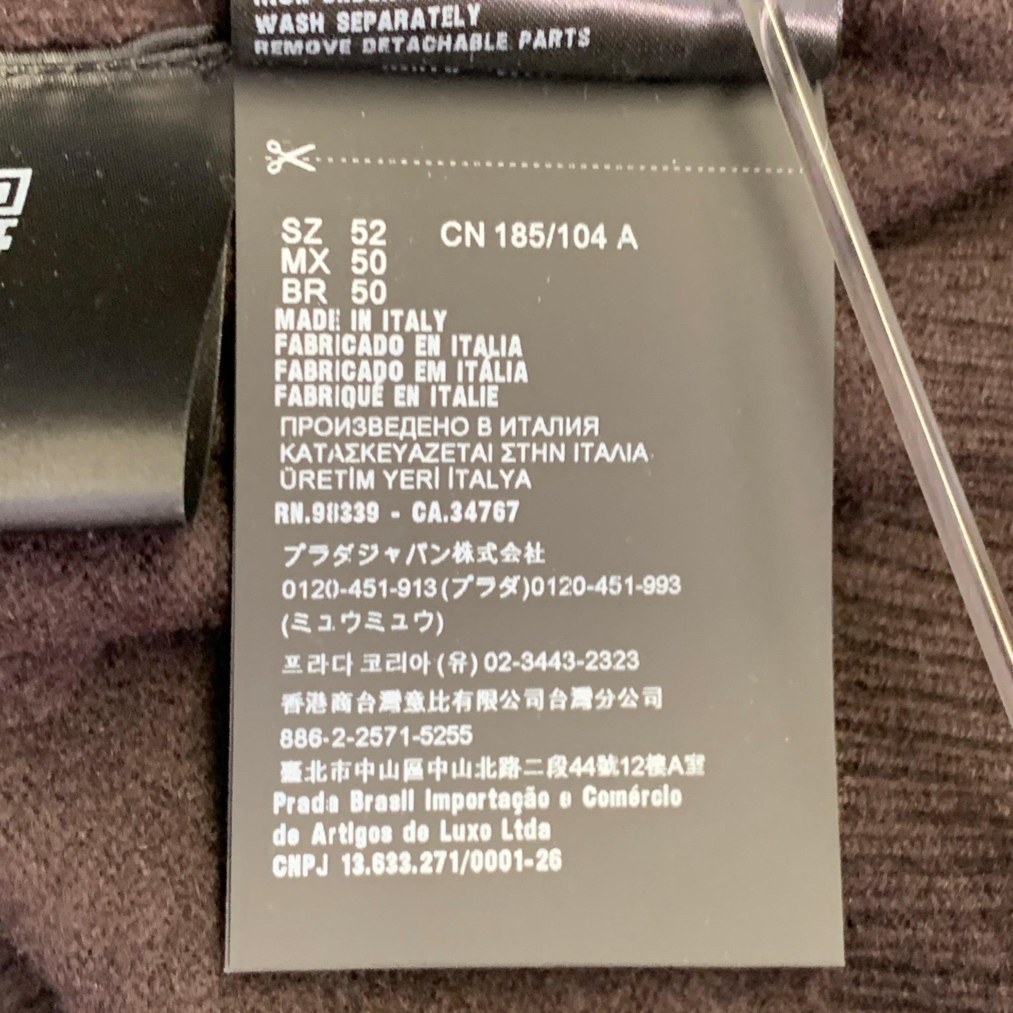 PRADA Talla L Chaqueta de punto marrón de cachemira con cuello redondo en venta 5