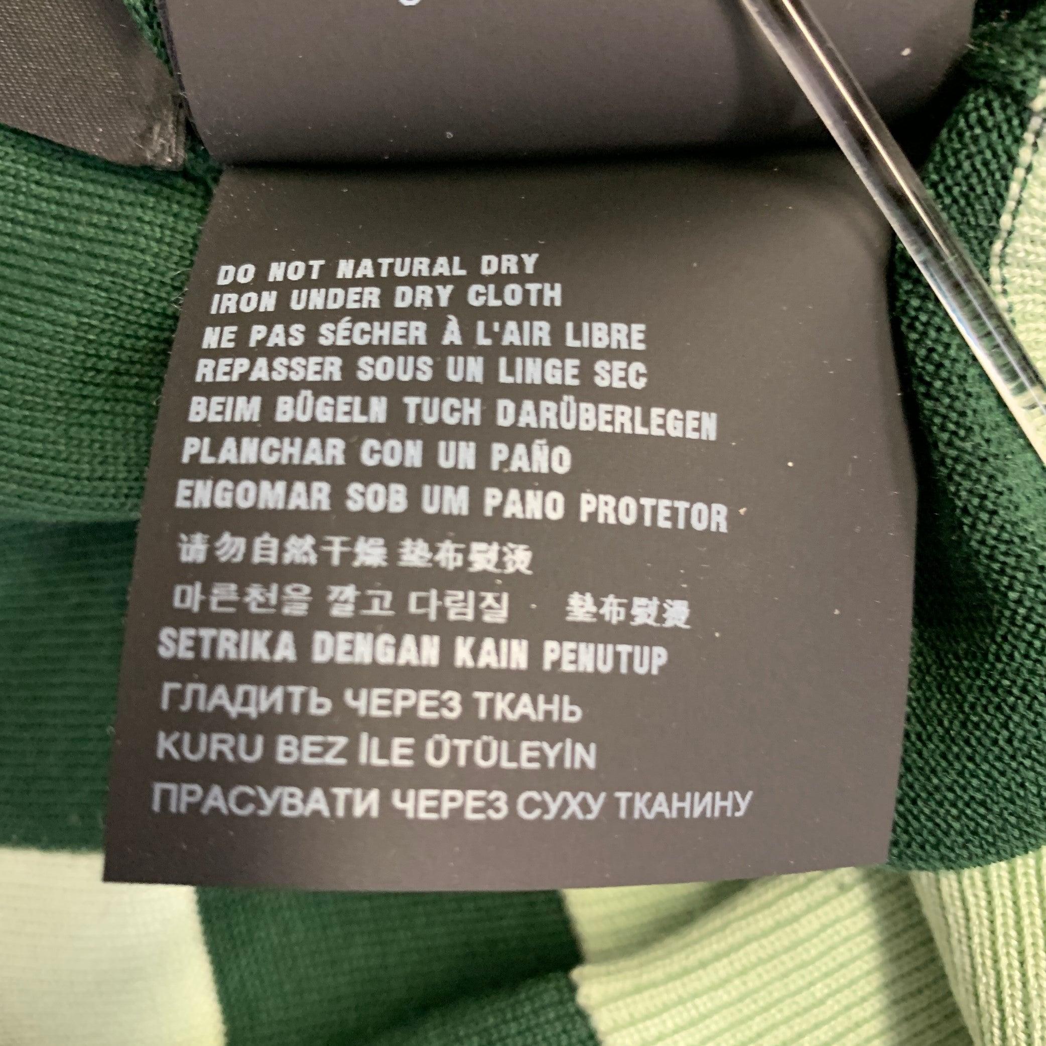 PRADA Talla L Verde Verde Claro Jersey Rayas Seda Algodón Jersey Manga Corta en venta 5