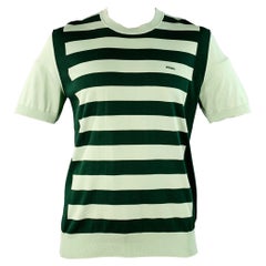 PRADA Taglia L Verde Greene & Greene A. Pullover a manica corta in seta e cotone