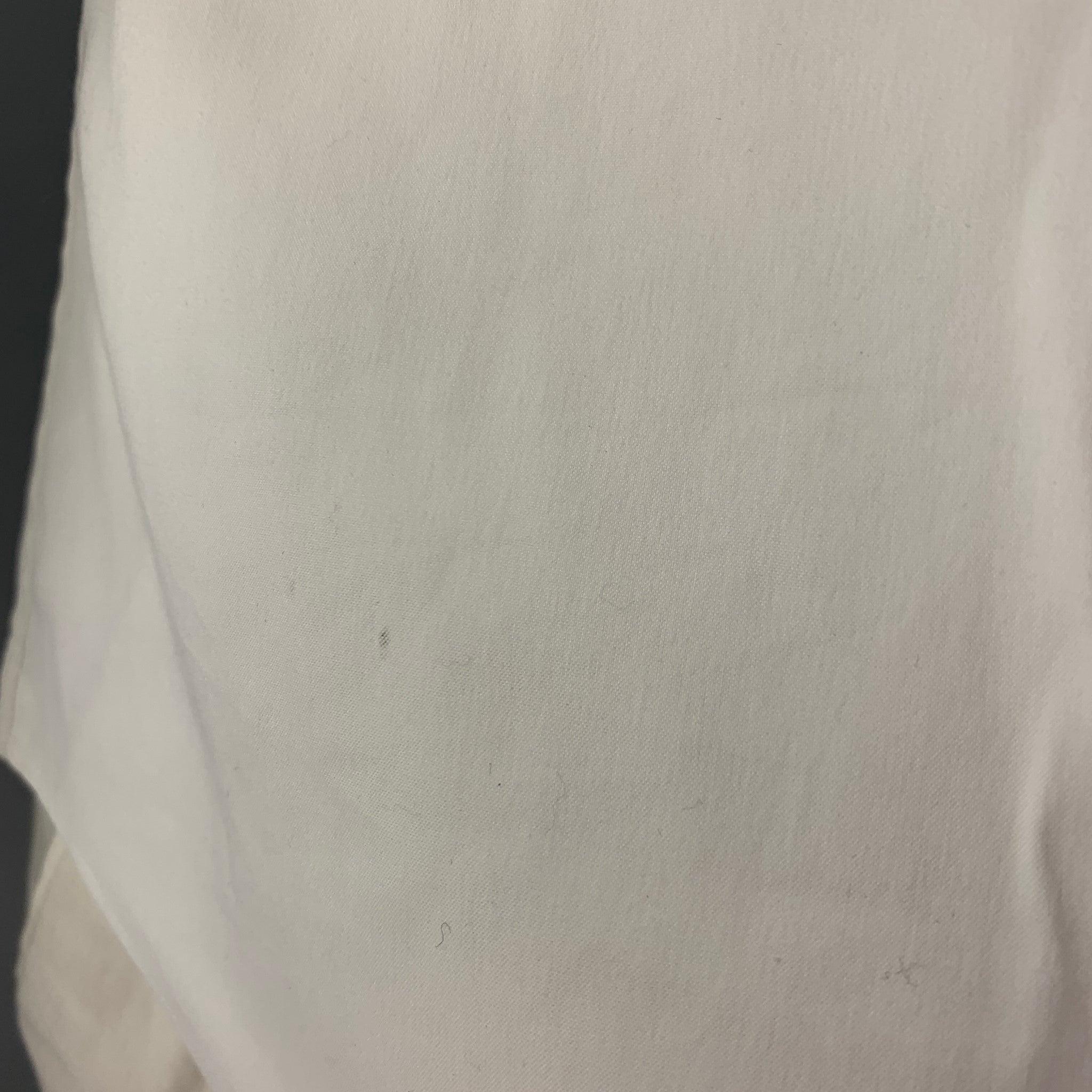 PRADA Größe L Weißes langärmeliges Hemd aus Baumwollmischung mit französischer Manschette im Angebot 2