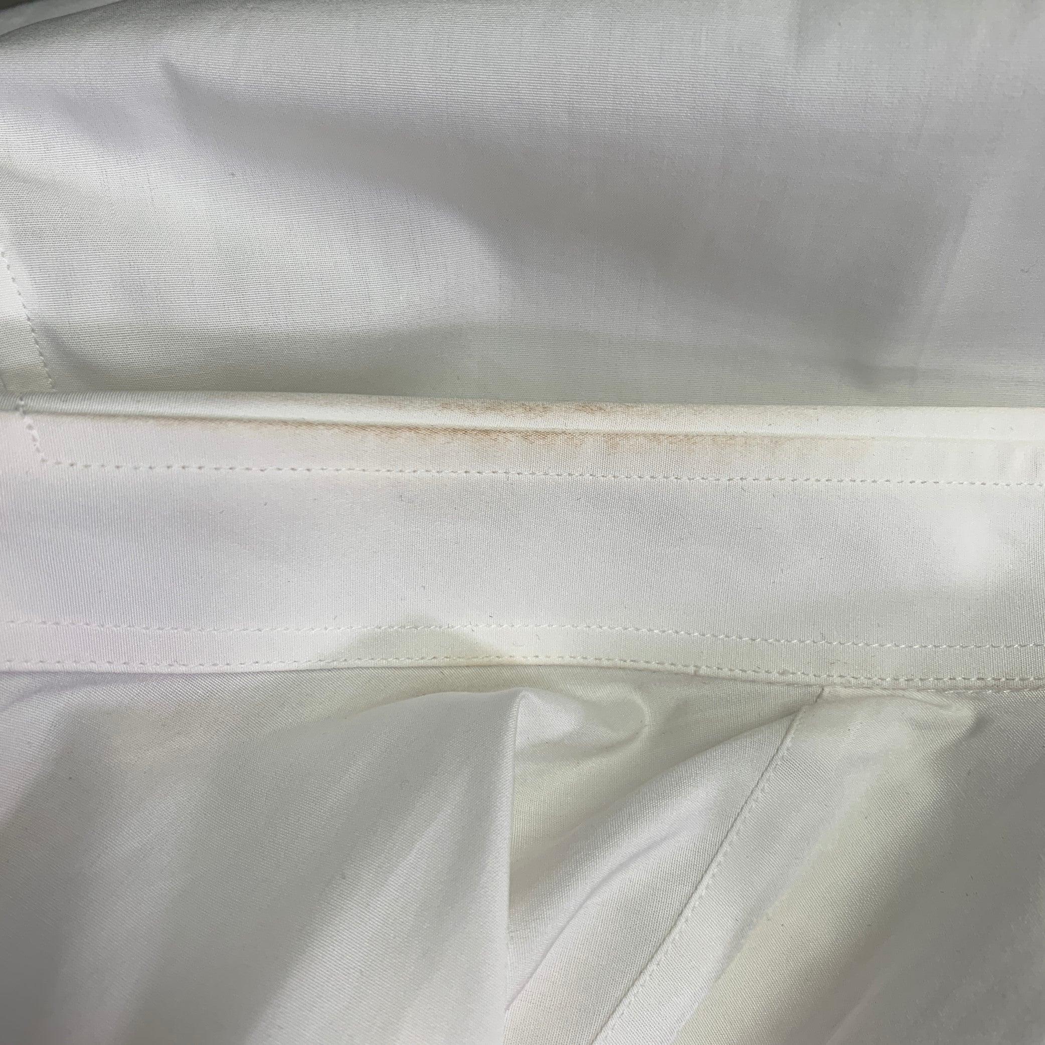 PRADA Taglia L Camicia a maniche lunghe in cotone bianco con bottoni curvi, Up & Up. in vendita 2